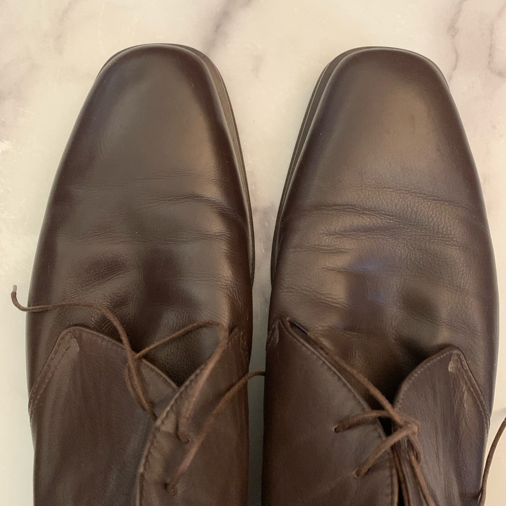 Ermenegildo Zegna Brown Leather Ankle Lace-Up Boot - Picture 6 of 14